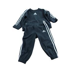 Adidas Regular Fit Toddler Black White Fleece Set 18M